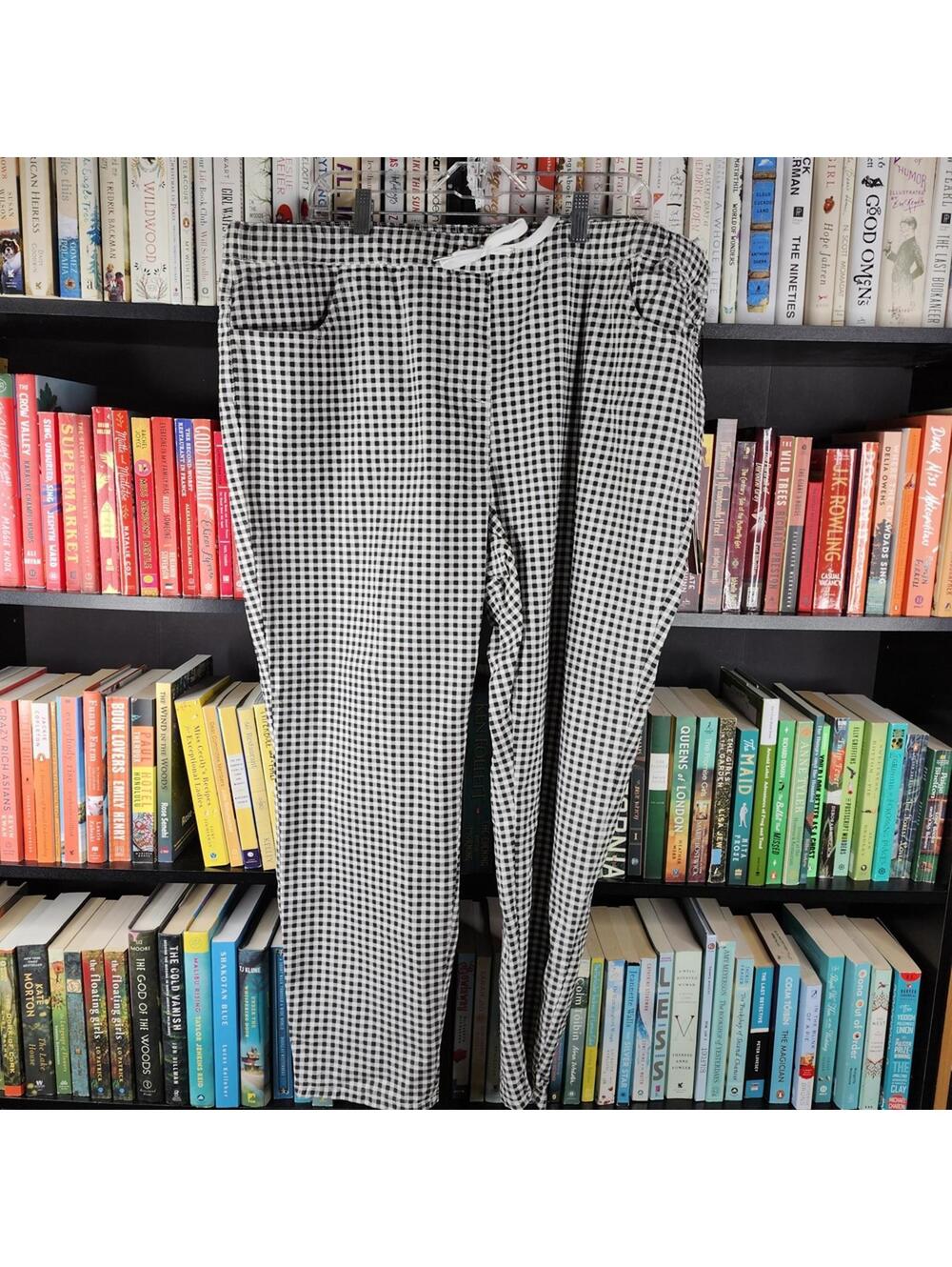 NEW Charlie B Black White Gingham Pants XXL
